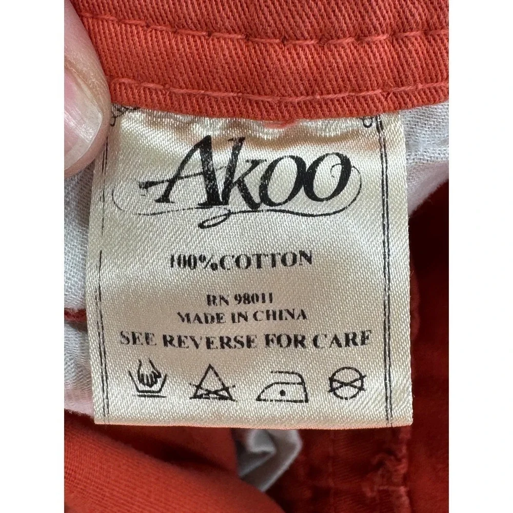 Akoo Brand Mens Cargo Multi-Pocket Solid Red Shorts‎ 40 Meas: 40x12